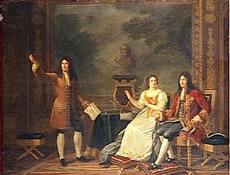 Расин читает "Афалию" перед  Людовиком XIV и мадам де Ментенон