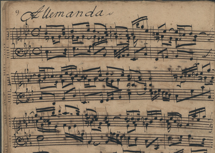2. Opening of the same piece, in the first-version manuscript, in Krebs's own hand (in soprano clef).