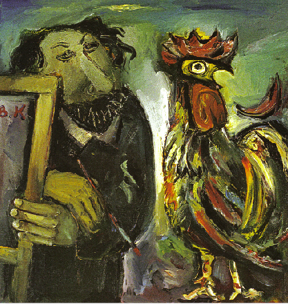 Artist and Rooster