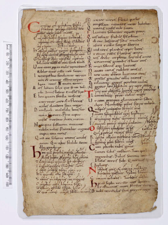 Лист стихов Боэция из манускрипта "Кембриджские песни"