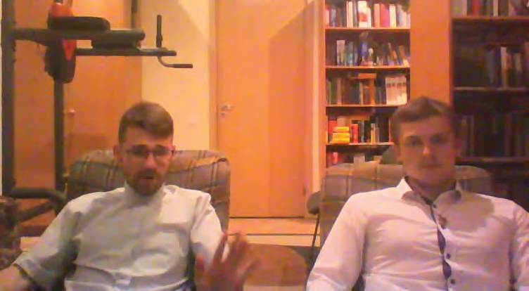 Brother Andrei (left), Brother Daniel, Brother Artyom (below) during the interview