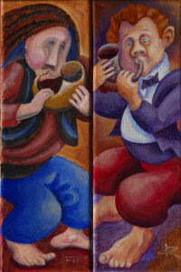 Tatyana Apraksina. Trumpets' Call. Oil on Canvas, 2024. 12 x 8 in.